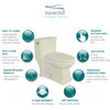 1-Piece Elongated Vitreous China 1.28 gpf Toilet with toilet seat, Biscuit