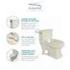 1-Piece Elongated Vitreous China 1.28 gpf Toilet with toilet seat, Biscuit