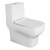 1-Piece Elongated Vitreous China Dual Flush 1.28/0.8 gpf Toilet with toilet seat, White 1-Piece Elongated Vitreous China Dual Flush 1.28/0.8 gpf Toilet with toilet seat, White
