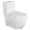 Transolid TBTS-2420-01 Pierce 1-Piece Elongated Vitreous China Dual Flush 1.28/0.8 gpf Toilet with toilet seat, White