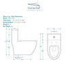 Transolid TBTS-2420-01 Pierce 1-Piece Elongated Vitreous China Dual Flush 1.28/0.8 gpf Toilet with toilet seat, White