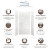 36-In X 48-In X 96-In 3-Piece Shower Wall Trimmable Kit, In White Venito