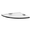 3/8in Tempered Glass Corner Tray in Polished Chrome