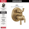 Delta Kayra(R): Two-Handle Monitor(R) 17 Series Valve Trim with 3 Or 6-Setting Diverter