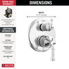 Delta Broderick(R): 14 Series Integrated Diverter Trim 3-Setting