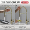 Delta Trinsic(R): Touch<sub>2</sub>O(R) Technology Kitchen Faucet with Touchless Technology