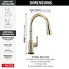 Delta Broderick(R): Touch<sub>2</sub>O(R) Technology Kitchen Faucet with Touchless Technology