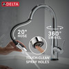 Delta Essa(R): Touch<sub>2</sub>O(R) Technology Kitchen Faucet with Touchless Technology