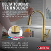 Delta Lenta(R): Single-Handle Pull-Down Kitchen Faucet with Touch<sub>2</sub>O(R) Technology
