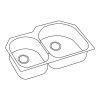 EGUH311910L Stainless Steel Double Bowl Undermount Sink in Soft Highlighted Satin