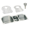 ELUH3920DBG Stainless Steel Triple Bowl Undermount Sink Kit in Lustrous Highlighted Satin