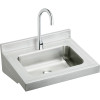 ELV2219SACC Commercial Lavatory Sink Package with Single Faucet Hole in Buffed Satin