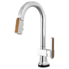 Brizo Frank Lloyd Wright(R): SmartTouch(R) Pull-Down Prep Faucet with Arc Spout and Wood Spout - Less Handle