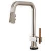 Brizo Frank Lloyd Wright(R): SmartTouch(R) Pull-Down Kitchen Faucet with Square Spout and Wood/Concrete Wand - Less Handle