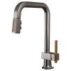 Brizo Frank Lloyd Wright(R): Pull-Down Kitchen Faucet with Square Spout and Wood/Concrete Wand - Less Handle