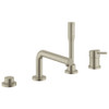 19576EN2 Concetto Four-Hole Bathtub Faucet with Handshower in Brushed Nickel