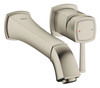 Two-Hole Wall Mount M-Size Bathroom Faucet in Brushed Nickel