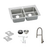 Elkay KF-LRADQ3322651 33-in X 22-in Stainless Steel Drop-in Kitchen Sink Kit