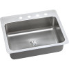 Stainless Steel Single Bowl Dual-Mount Sink Kit with 4 Faucet Holes in Premium Satin