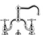 Widespread Bathroom Faucet with Metal Cross Handles in Steelnox
