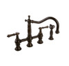 Kitchen Faucet with Metal Lever Handles and Sidespray in Steelnox