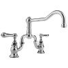 Kitchen Faucet with Metal Lever Handles in Polished Chrome