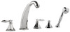 Roman Tub Filler Faucet with Hand Shower, Diverter and Metal Lever Handles in Polished Nickel