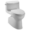 One Piece Elongated 1.28 GPF Toilet with Double Cyclone Flush System and SanaGloss - Seat Included in Colonial White