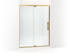 76" H pivot shower door with 5/16"-thick glass