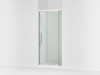 76" H pivot shower door with 5/16"-thick glass