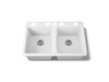 33" undermount double-bowl kitchen sink