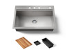 33" top-/undermount single-bowl kitchen sink