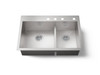 Smart Divide(R) 33" top-/undermount double-bowl kitchen sink