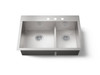 Smart Divide(R) 33" top-/undermount double-bowl kitchen sink