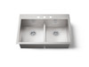 Smart Divide(R) 33" top-/undermount double-bowl kitchen sink