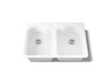 33" top-mount double-bowl kitchen sink
