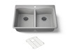 33" top-/undermount double-bowl kitchen sink