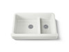 Smart Divide(R) 35-1/2" undermount double-bowl farmhouse kitchen sink with short apron
