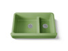 Smart Divide(R) 35-1/2" undermount double-bowl farmhouse kitchen sink with short apron