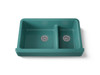 Smart Divide(R) 35-1/2" undermount double-bowl farmhouse kitchen sink with short apron