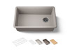 29-1/2" undermount single-bowl workstation kitchen sink