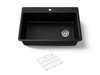 33" top-/undermount single-bowl kitchen sink