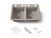 33" undermount double-bowl workstation kitchen sink