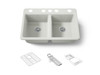 33" undermount double-bowl workstation kitchen sink