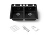 33" undermount double-bowl workstation kitchen sink
