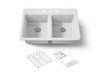 33" top-mount double-bowl workstation kitchen sink