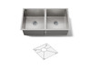 29-1/2" undermount double-bowl kitchen sink