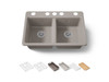 33" undermount double-bowl workstation kitchen sink