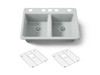 33" undermount double-bowl kitchen sink