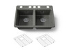33" undermount double-bowl kitchen sink